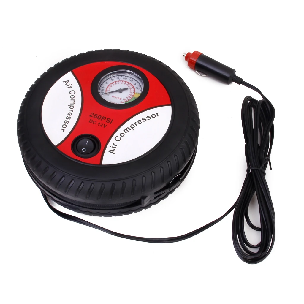 Portable 3in1 Mini Tire Inflator Air Compressor 260PSI DC12V Car  