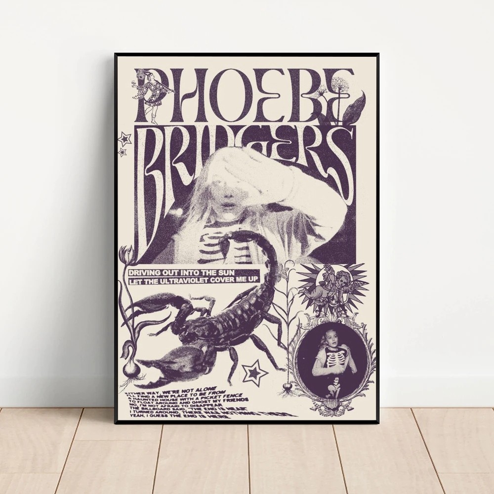 Description Picture 6 of itemSinger Phoebe Bridgers Hot Music Poster Kraft Club Bar Paper Vintage Poster Wall Art Painting Bedroom Study Stickers