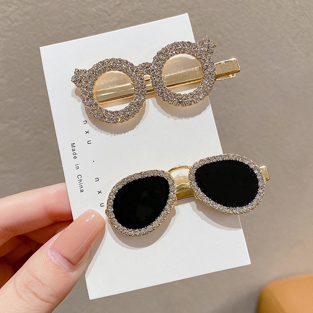 Best of Women Rhinestone Sunglasses Shape Hair Clips Hairpins Creative Barrettes Sweet Bangs Clip Hair Styling Accessories Cute Headwear Reviews & Tips