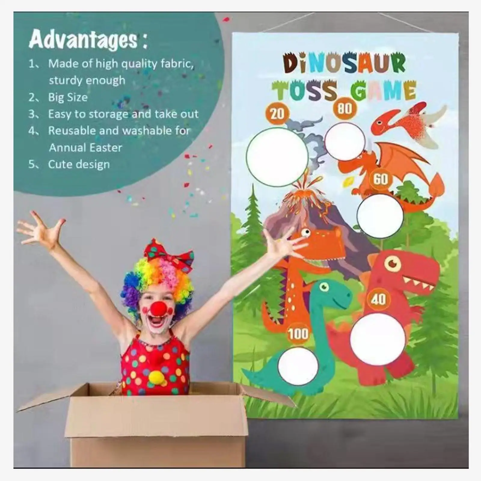 Dinosaur Throwing Game   Kit with Bag Game Twine Washable for Camping