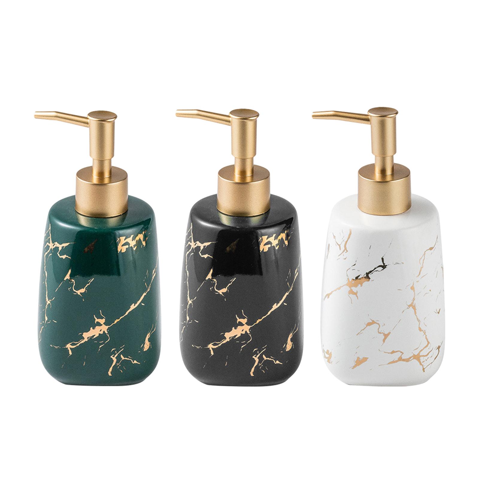 Ceramic Soap Dispenser 350ml Shampoo Pump Bath Lotion Home Bathroom Hand Wash Shower Gel Hand Soap Marbling Refillable Bottle