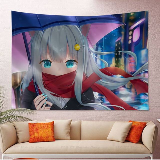 EHOMERY Tapeçaria Longa Anime Tapeçaria para Quarto Tapeçaria