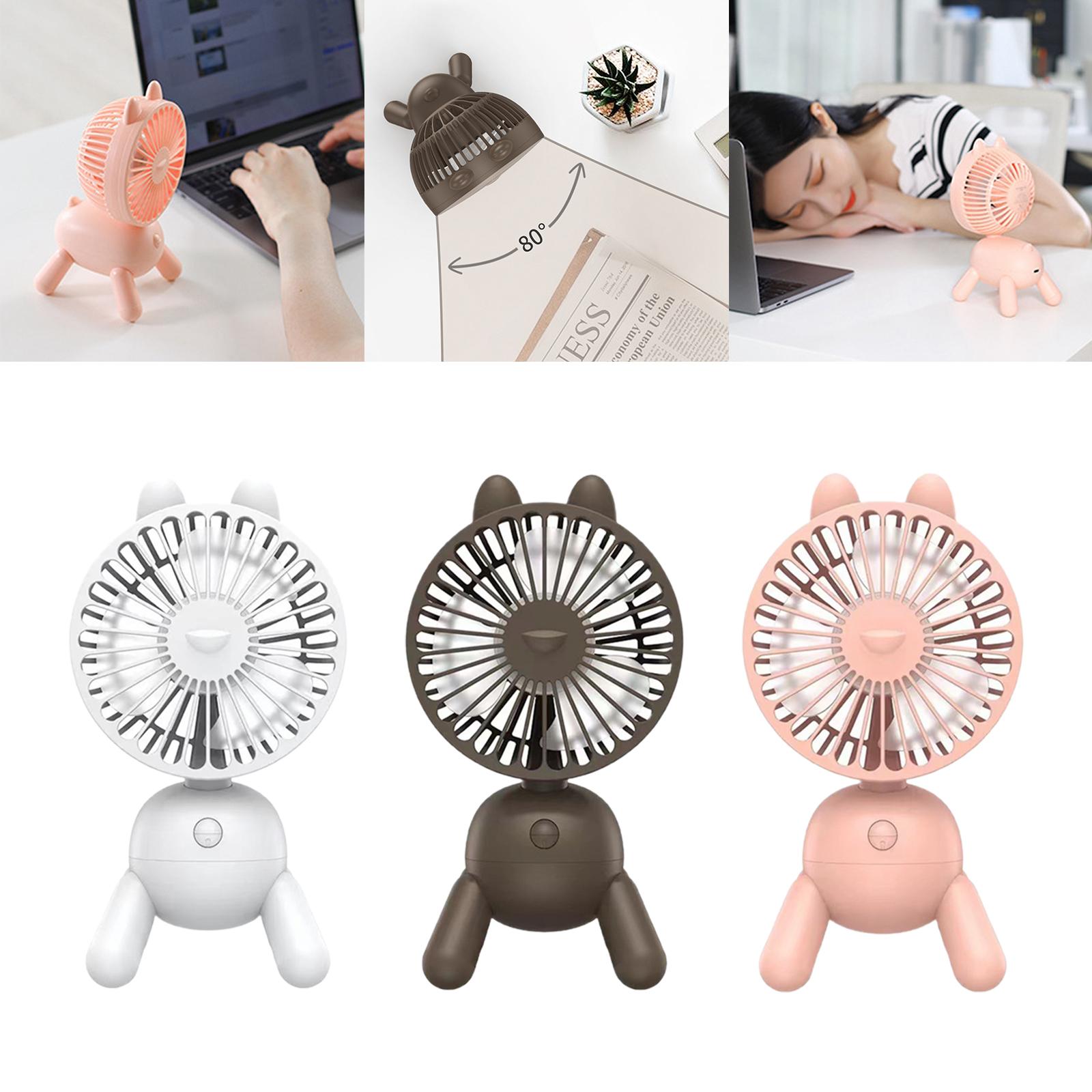 4 Speeds Rotating Puppy Desk Fan Det hable Indoor Quiet with 80 Automatic Rotation Cute Desktop Fan for Living Room Camping