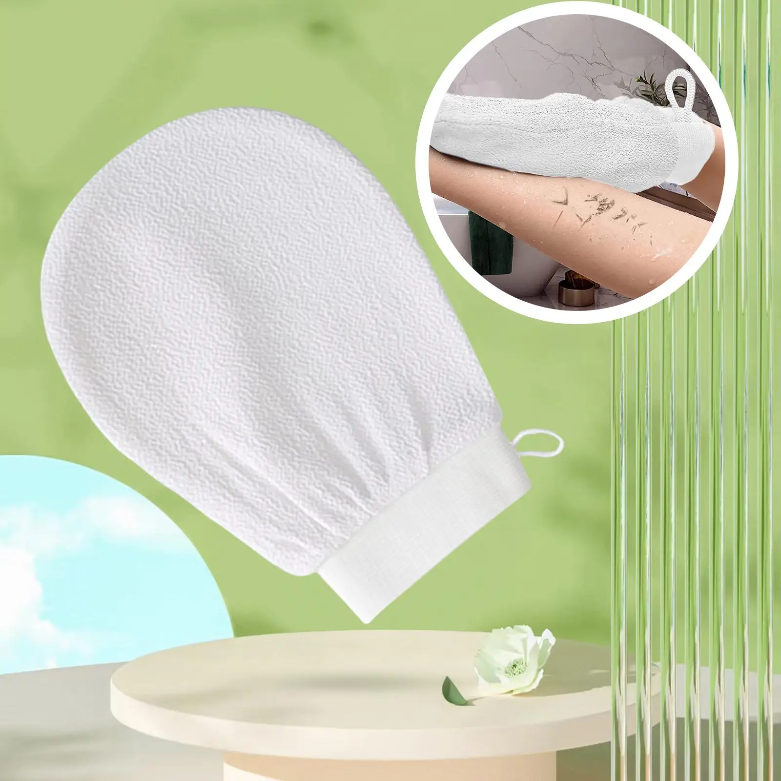 Bath Glove, Multipurpose Double Sided Scrubber Body Scrub for Hand Neck Men Women
