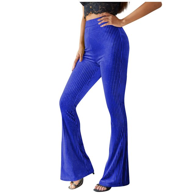 High Rise Ribbed Velvet Pull-On Flare Pants | Dillard's