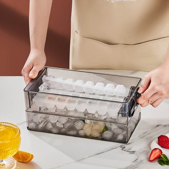 Ice Cube Tray With Lid Bin Ice Cream Tools Ice Cube Maker For Freezer With  Cover Container Easy Release Large Ice Mold Maker Perfect For Cocktails  Whisky From Qualitylife_888, $17.38