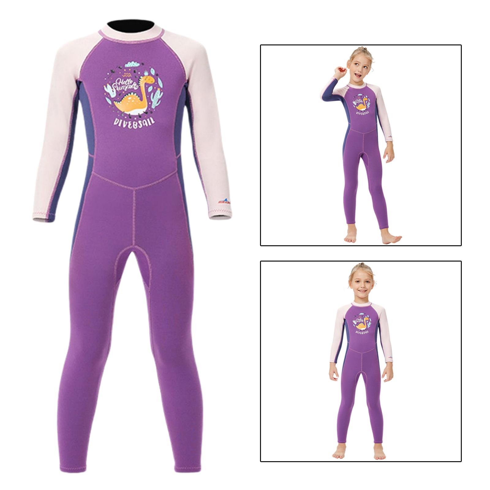 Kids 2.5mm Wetsuit Warm Full Length Keep Warm UV Protection Kayak Back Zip Diving suits for Boys Girls Scuba Sports Toddlers