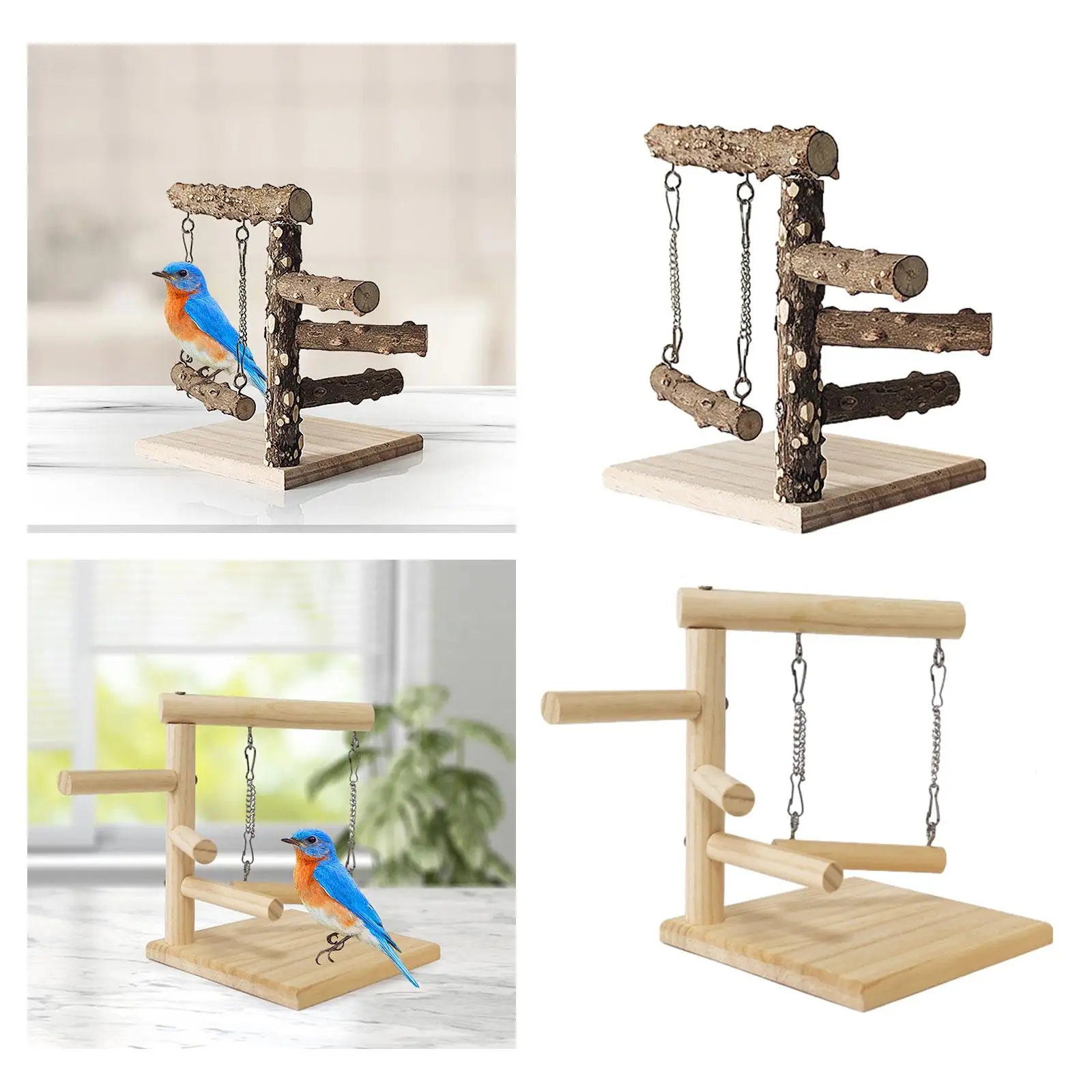 Bird Perch Stand Tabletop Exercise Gym Playground Parrot Playground Bird Gym for Lovebirds Canaries Cockatiels Parakeets Parrots