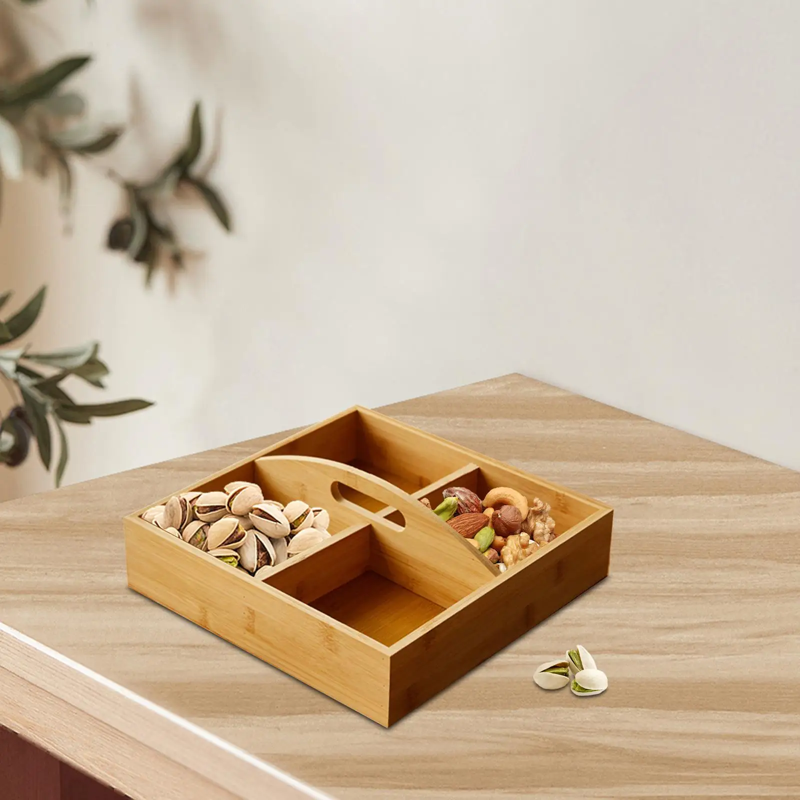 Wooden Dried Fruit Box Snack Tray Container Versatile for Dessert Fruit Veggie Widely Used