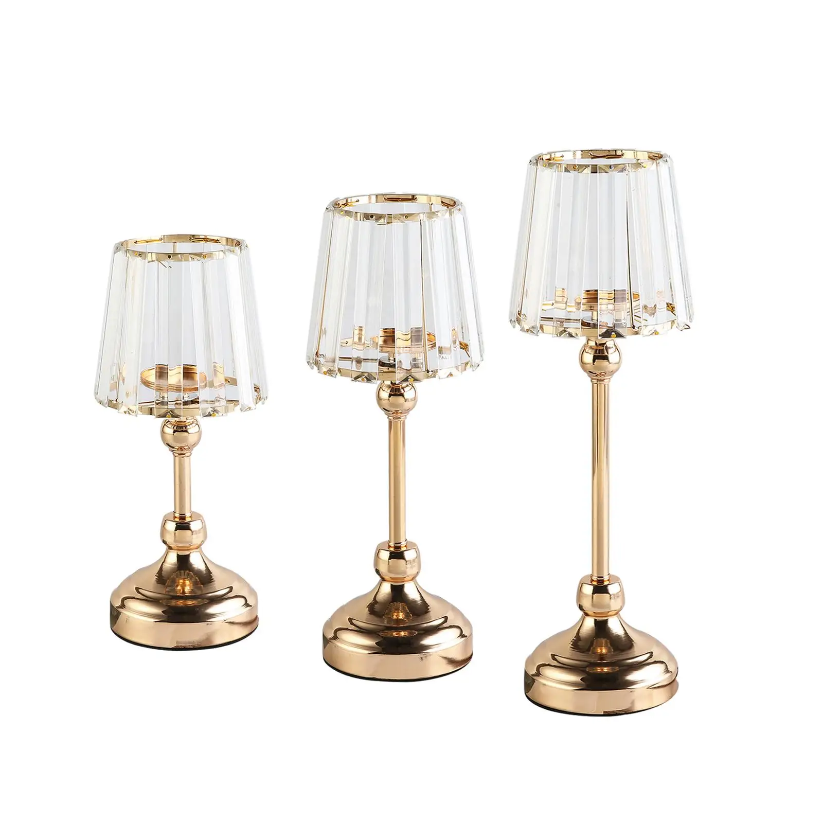 Modern Crystal Candle Holders Metal Candlestick Candle Stand Elegant for Table Centerpiece Bar Party Living Room Ornament