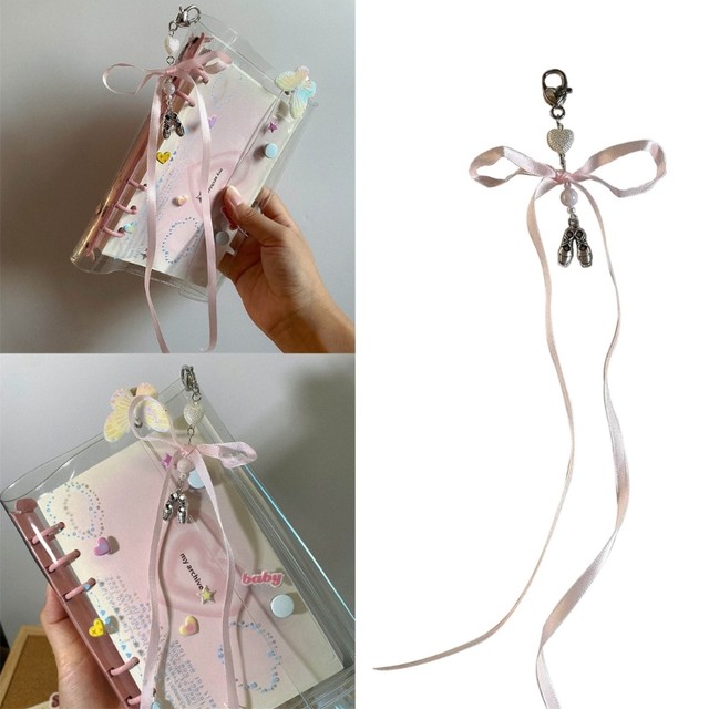 Bowknot Heart Keychain Ballet Shoes Phone Lanyard Bowknot Charm