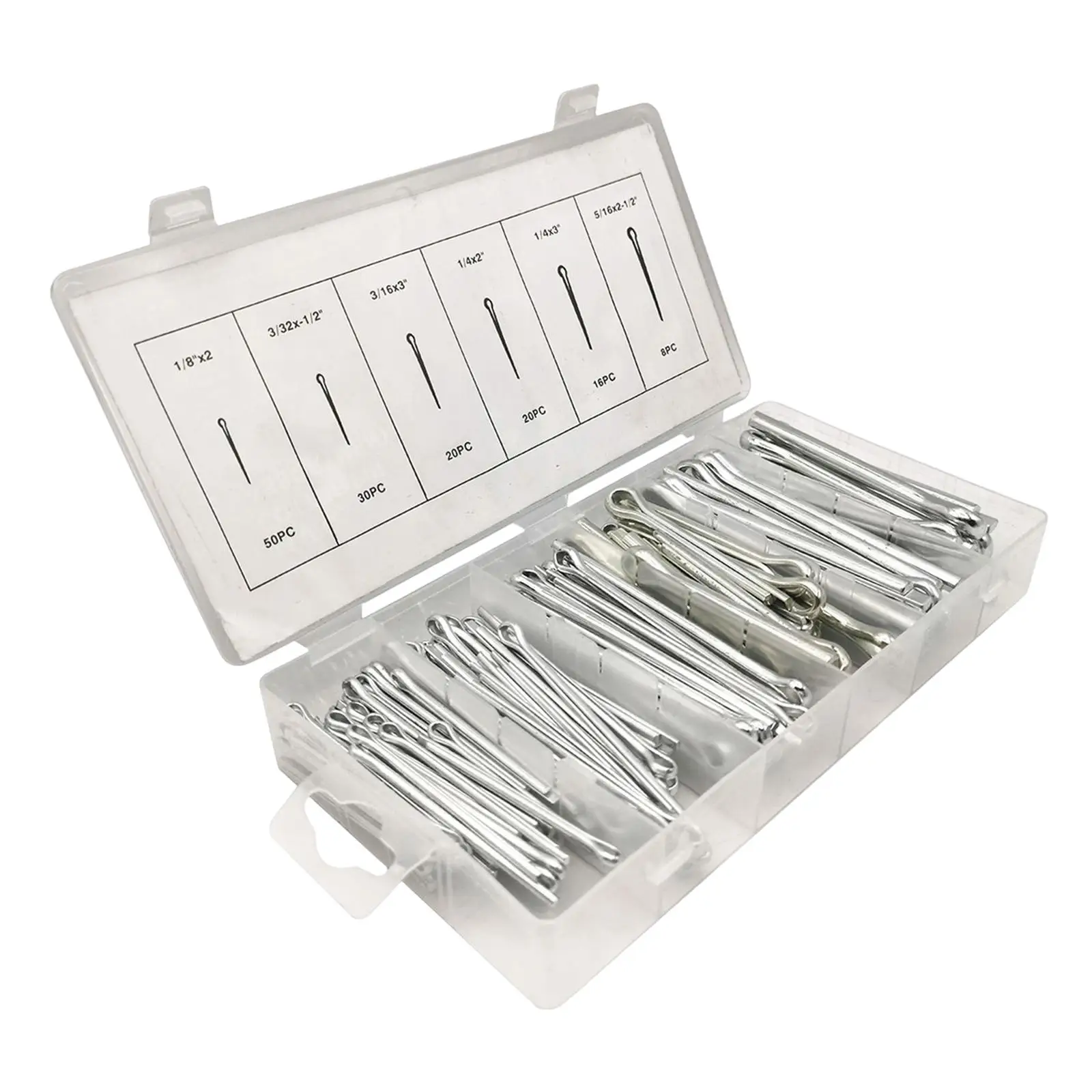 144x Assorted Split Cotter Pins Heavy Duty Fasteners Fixings assortment Premium Quality Holds Pins or Castle Nuts in Place