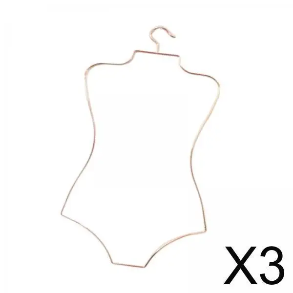 3pcs Metal Wire Body Shape Bikini Swimsuit Hanger Dress Holder Unisex Clothing Hanger Beachwear Rack for Cloakroom Home 