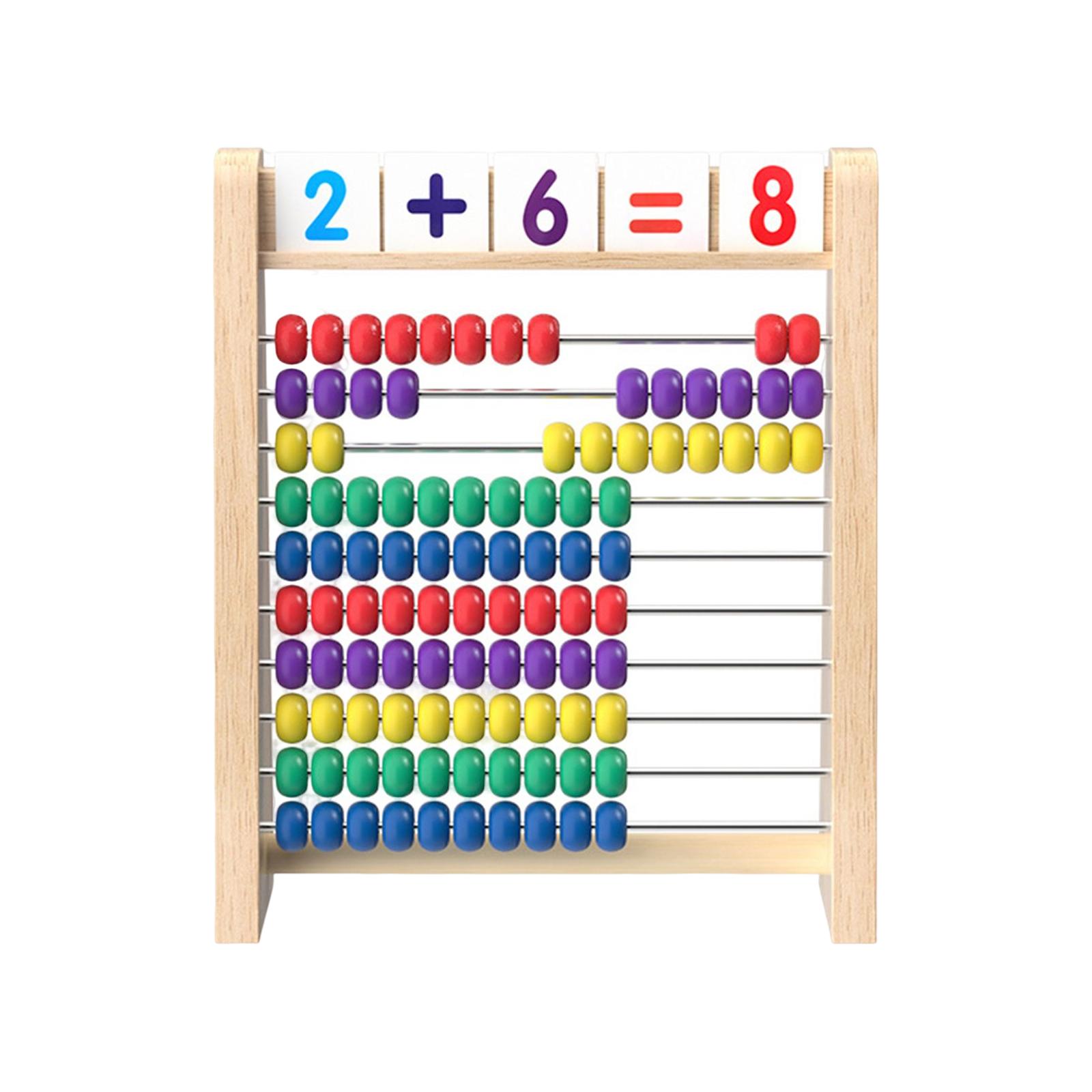 10 Row Wooden Abacus Counting Sticks Counting Educational Preschool Learning Toy for Activity Toys Learning Preschool