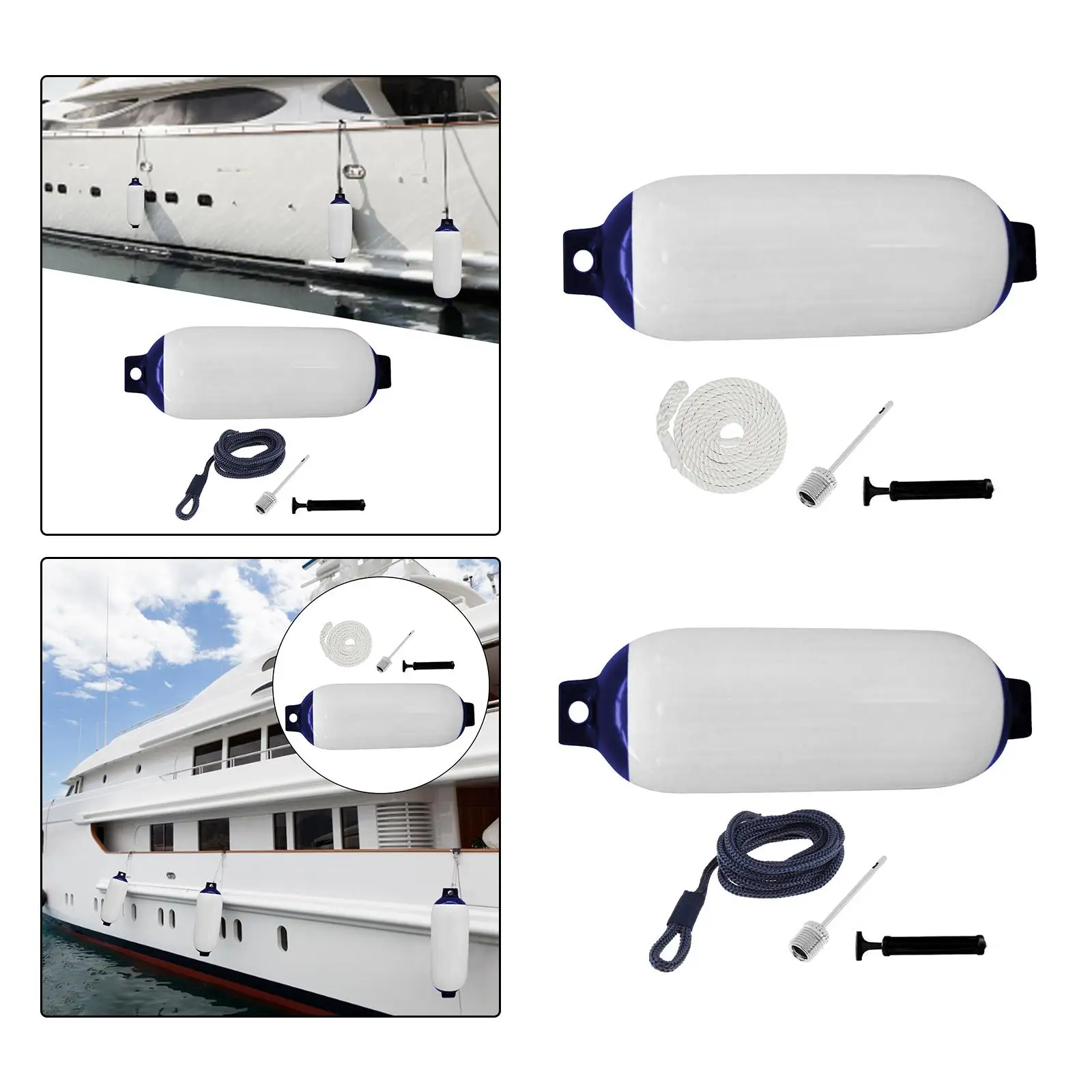 Boat Fender with Rope with Pump Shield Protection Outdoor Use to Yacht Fishing Boats Sailboats Durable Boat Bumpers for Pontoon