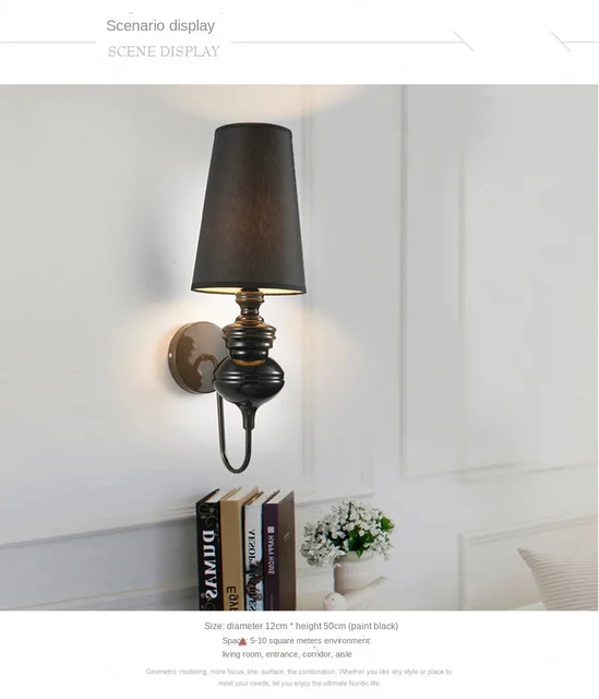 Homhi European Style American Loft Wall Lamp Modern Minimalist Home  Lighting Living Room Decoration Bedside Reading Lamp HWL-128