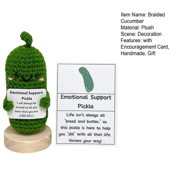 Handmade Emotional Support Pickled Cucumber Plush Toy