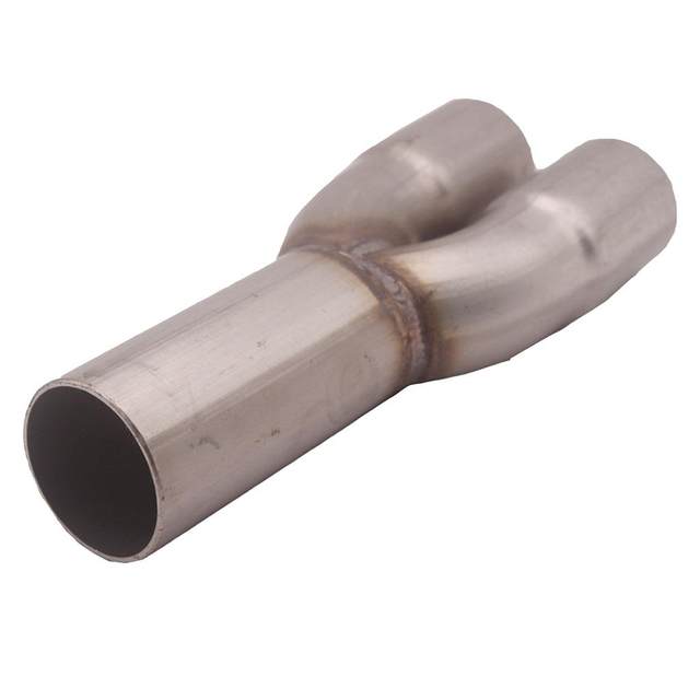 Exhaust Merge Collector, Dual 1.5'' ID Inlet Single 1.75'' OD Outlet Stainless Steel Exhaust Merge Collector