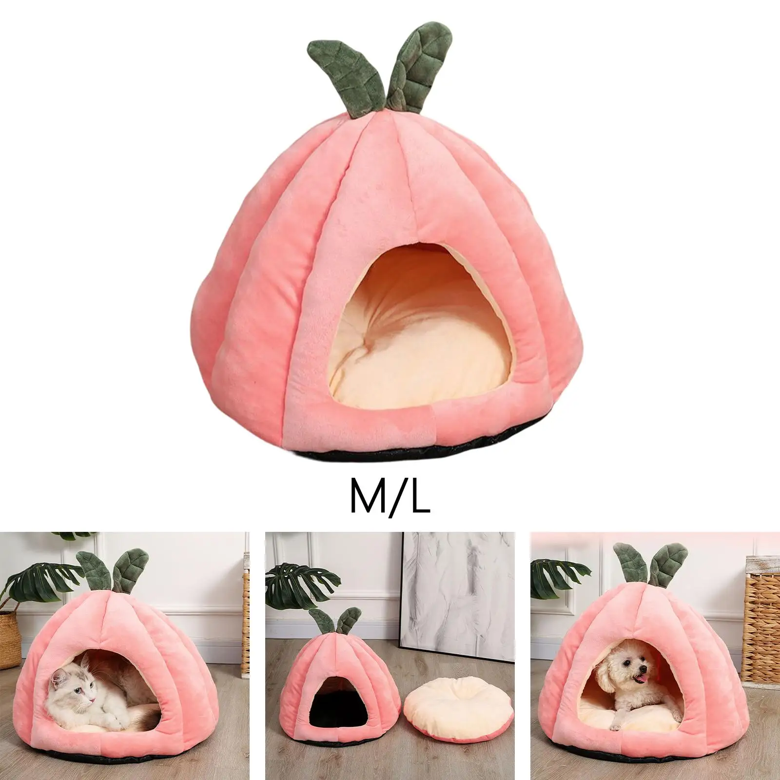 Cute Pet Cat Bed Cat House Sleeping Bed Small Dog House Velvet Nest Kennel Winter Warm Cave for Small Animals Pet Accessories