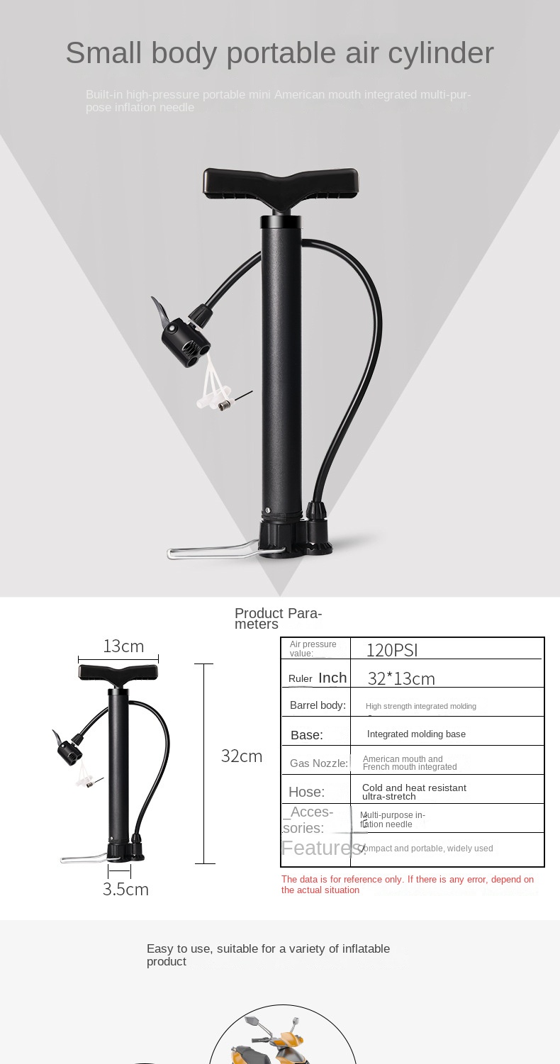 Pompe à Haute Pression Vélo 300 PSI Alliage Aluminium - Pompe Suspension Portable Avec Manomètre