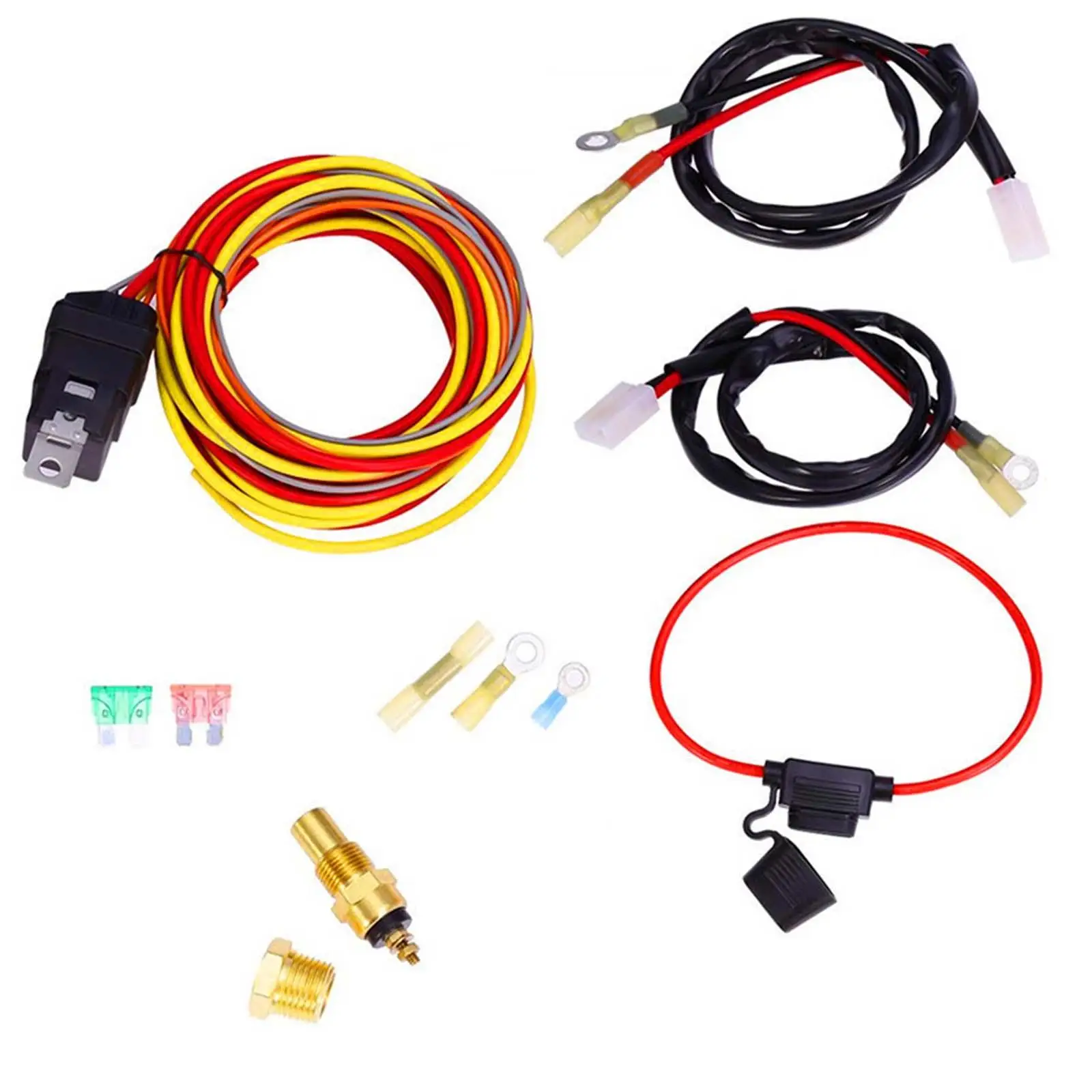 Electric Fan Wiring Kit 185-165 Degree 40 Amp Relay Kit Electric Cooling Fan Wire Harness Kit