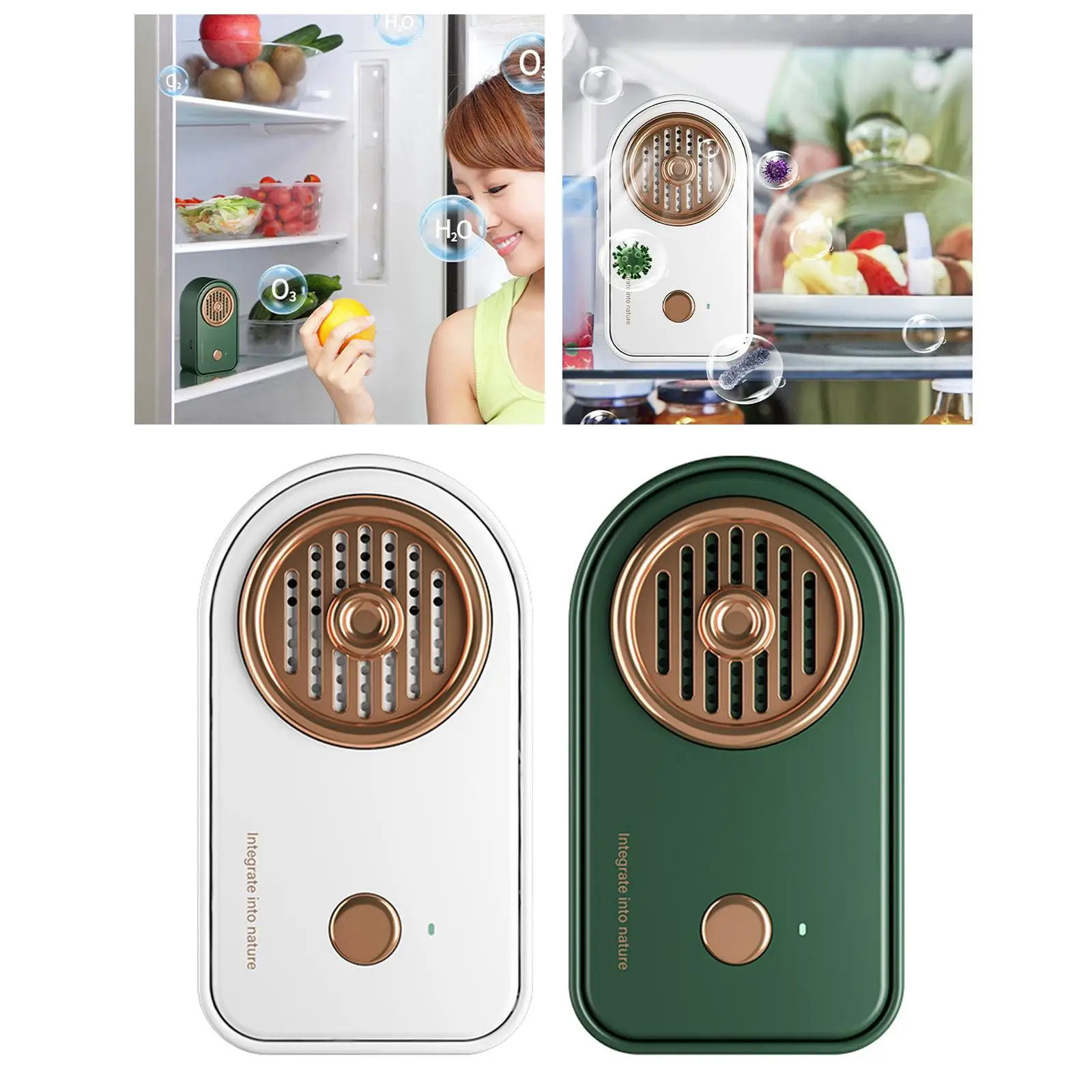 Odor Remover Vegetables Disinfection Air Ozonator Meat for Dinning Room Kitchen,House Refrigerator Bathroom