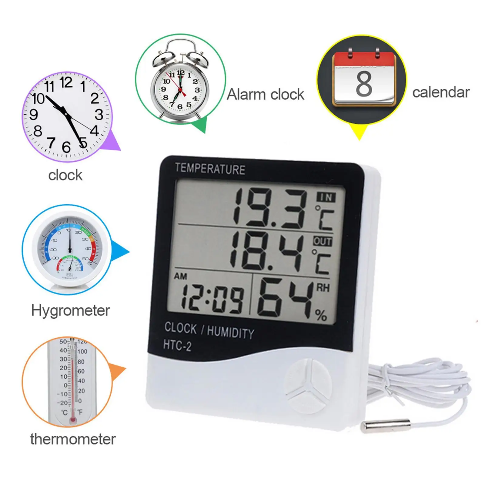 Portable Digital Temperature and Humidity Monitor for Home and Office