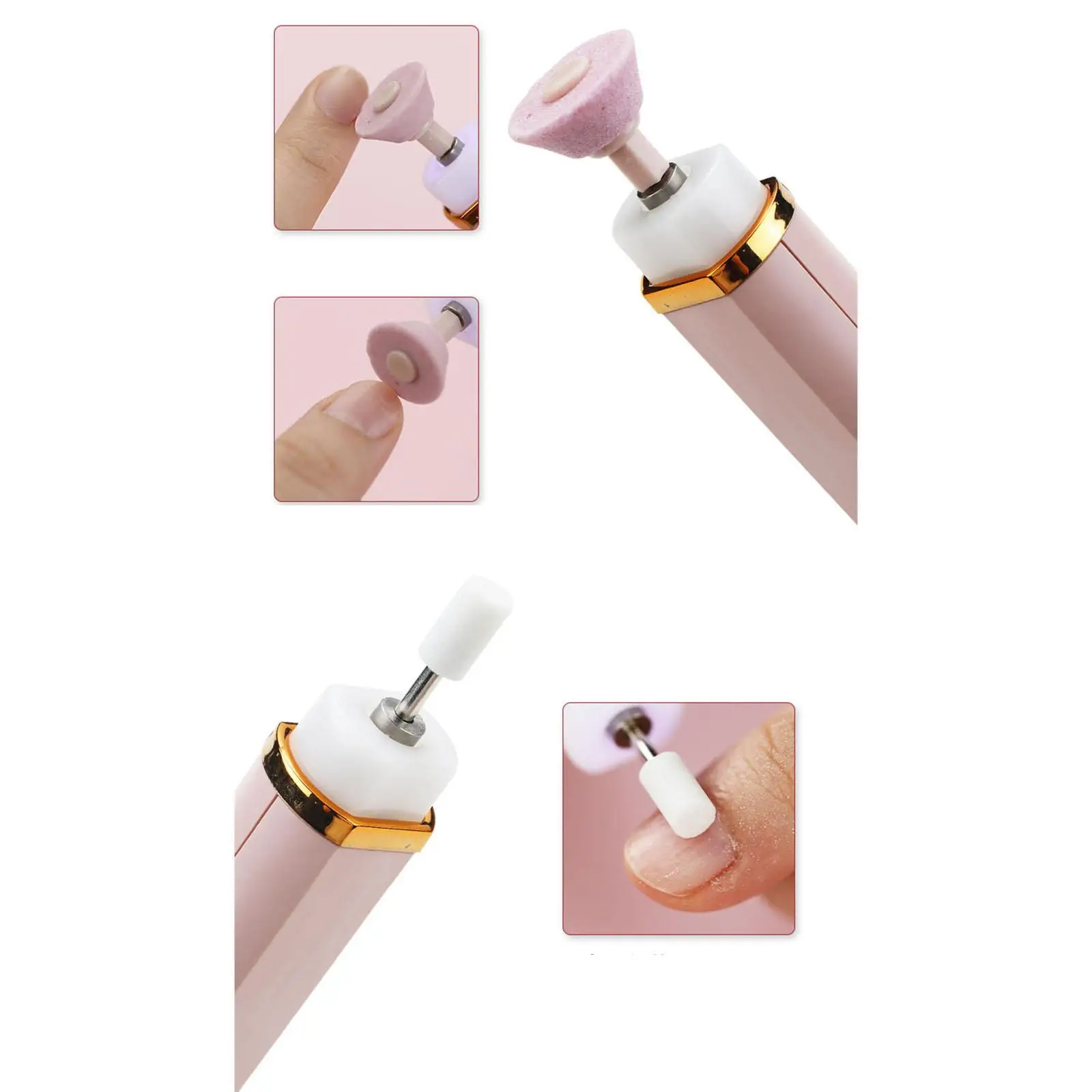 Cordless Nail Drill Set Fingernail Grinder Kit Gel Removing Acrylic Nails Gel Polishing for Sculpt Nail Polish Personal Home Use