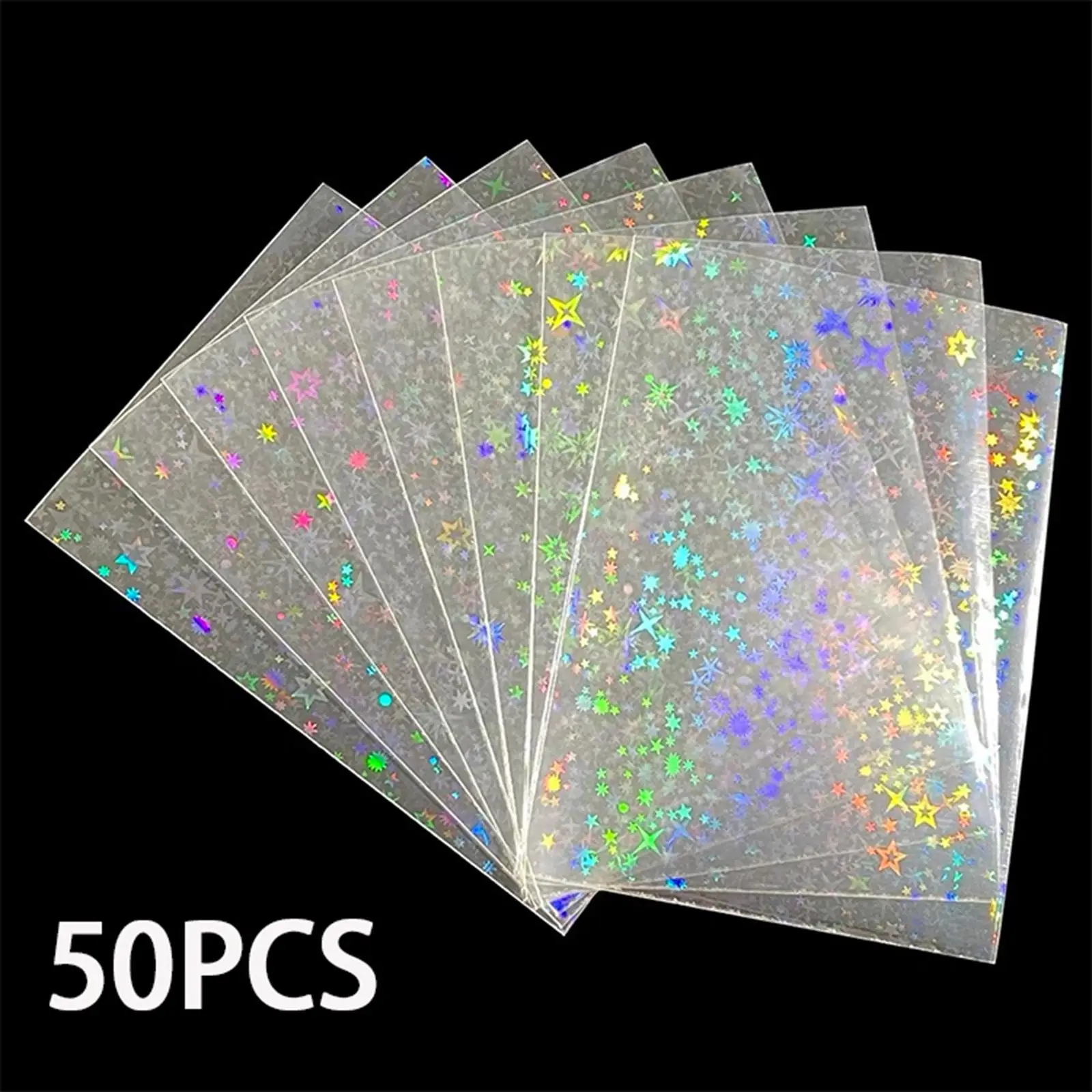 50 Pieces Holographic Card Sleeve Stardard Size Card Cover Game Card Sleeves Card Protective Holder Trading Card Cover