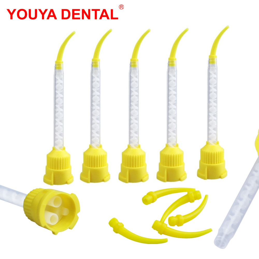 Best of 50 / 100pcs Silicon Dental Impression Material Mixing Tips Yellow Disposable Tube Dentistry Rubber Conveying Mixing Head Nozzle Reviews & Tips