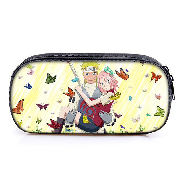 Lápis Anime Naruto Dual Zip Box, saco de lápis de desenho animado, presente  de estudante para a temporada de abertura masculino e feminino - AliExpress