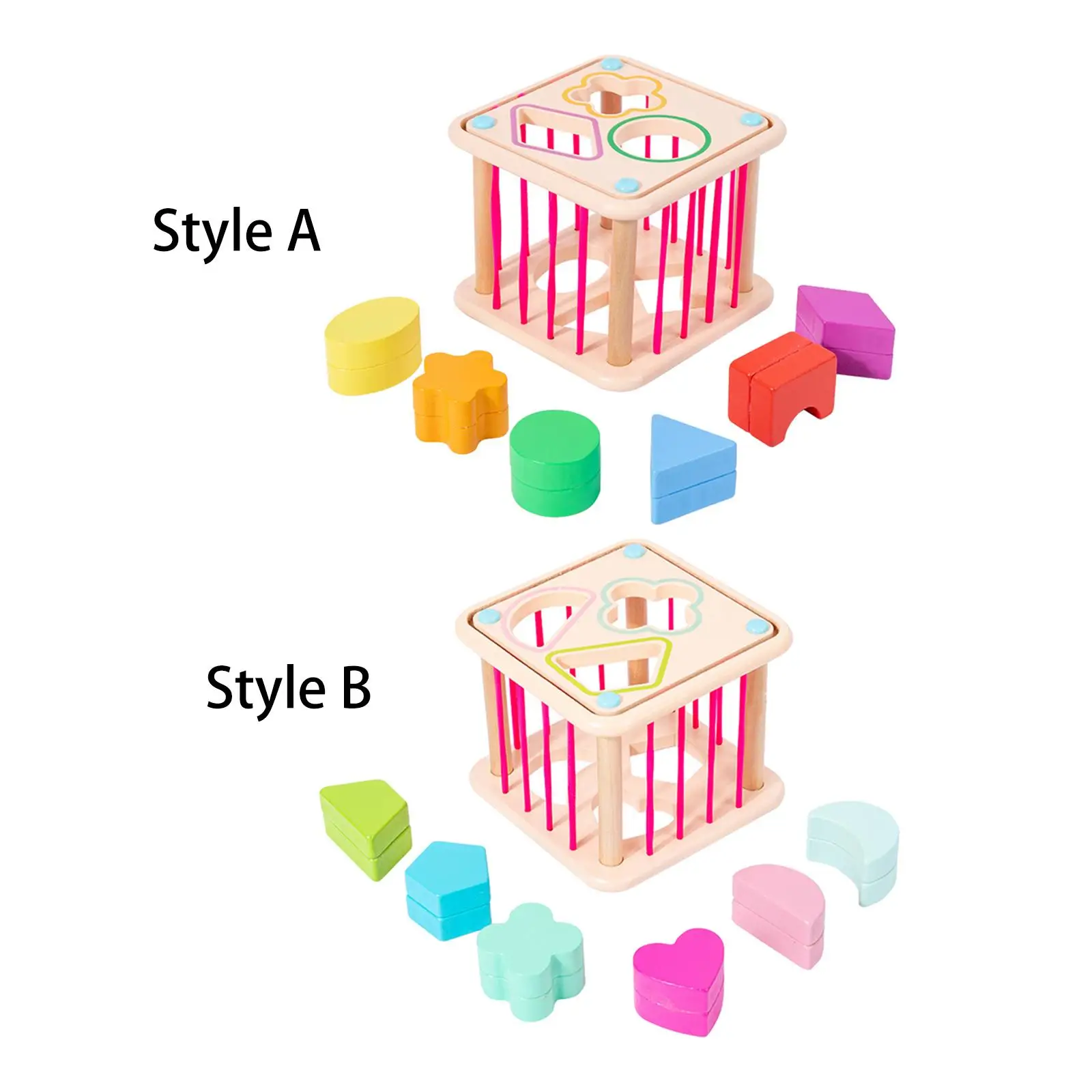 Sensory Bin Toys Shape Sorter Toy Matching ,Educational Wooden Color Recognition