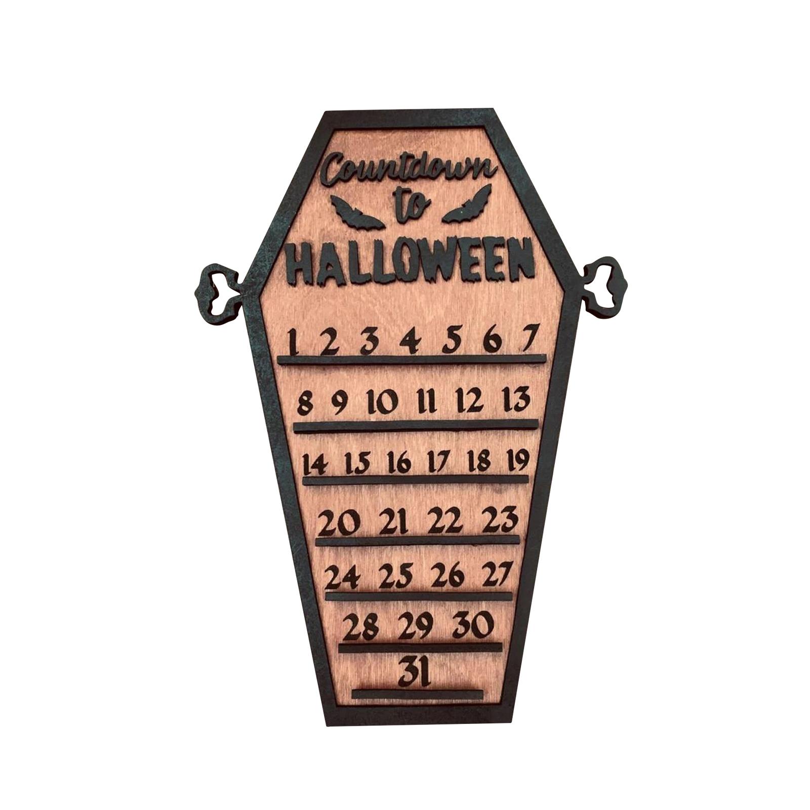 Halloween Countdown Advent Calendar Art Crafts Handmade Wood Halloween Advent Calendar for Classroom Party Favors Table Holiday