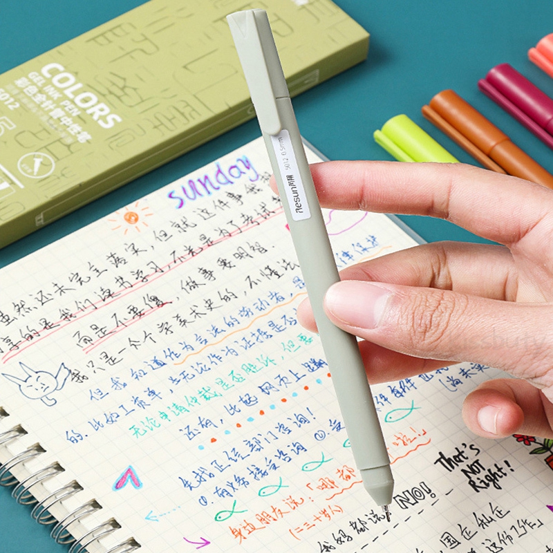30 Farben Bunte Gelstifte Kawaii Push-Zeichen-Stifte Handkonto Journal Japan Niedliche Press-Gelstifte 0,5 mm Schule Büromaterial – Detail 4