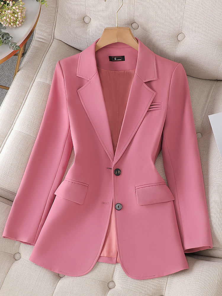 Blazer minimalista para mulher, jaqueta reta de