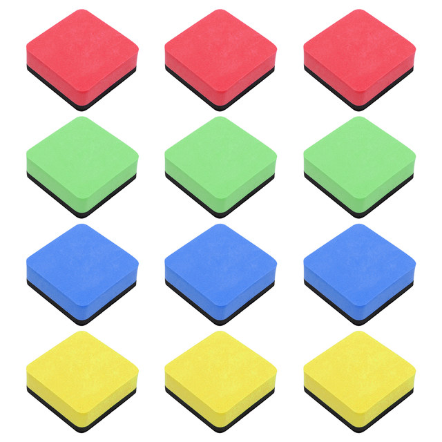 12pcs Two Tone Square Magnetic Whiteboard Dry Eraser, Simple Multi-purpose  Whiteboard Eraser For Classroom, Home, Office