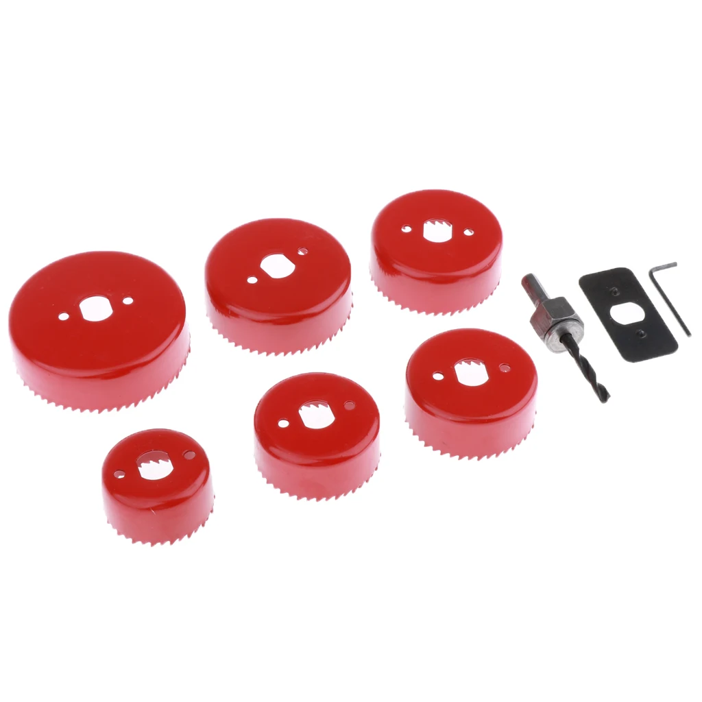 9pcs Hole Saw Set Cutting in Wood, , Drywall and Metal Sheet