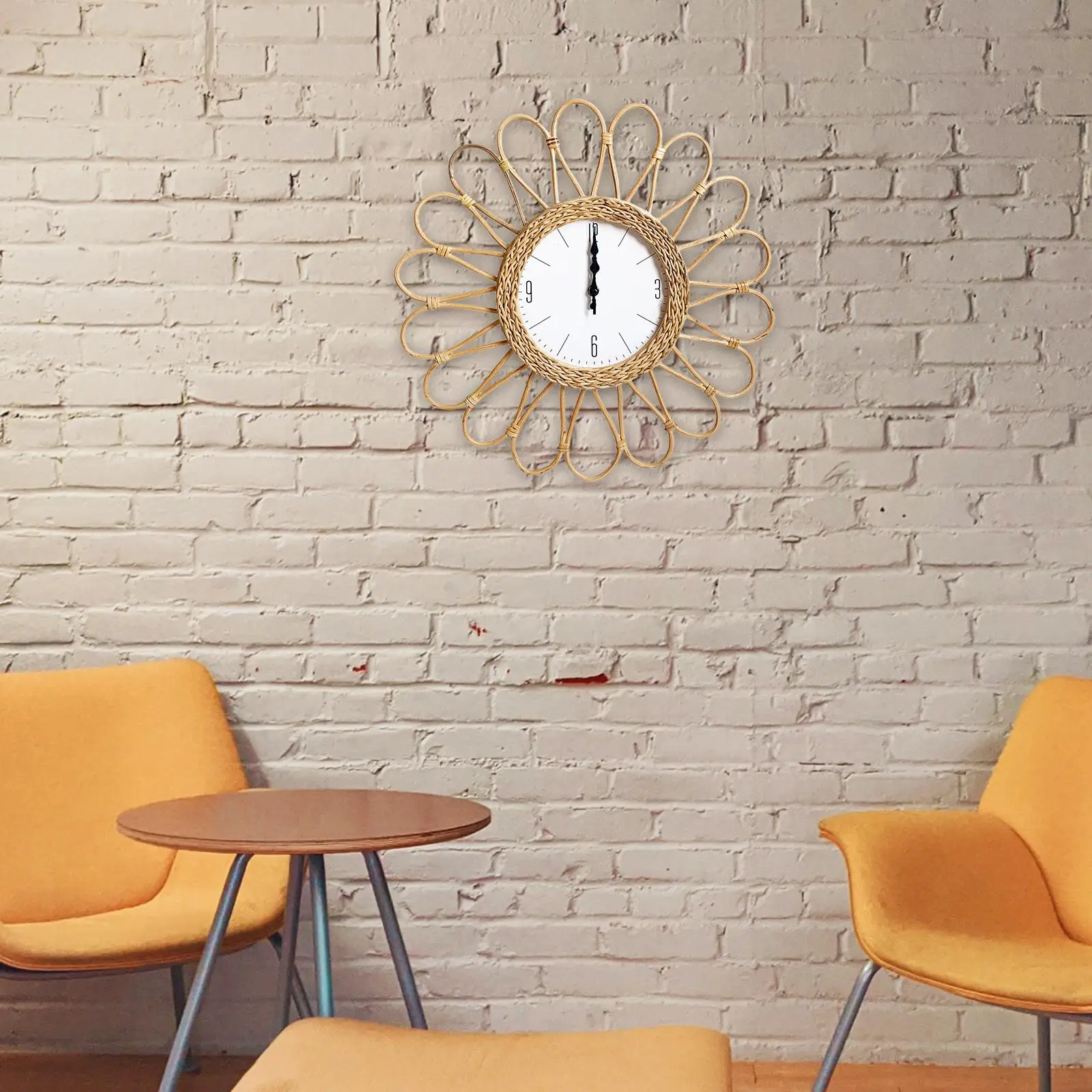 Rattan Wall Clock Decorative Modern for Wall Art Decor Housewarming Gift