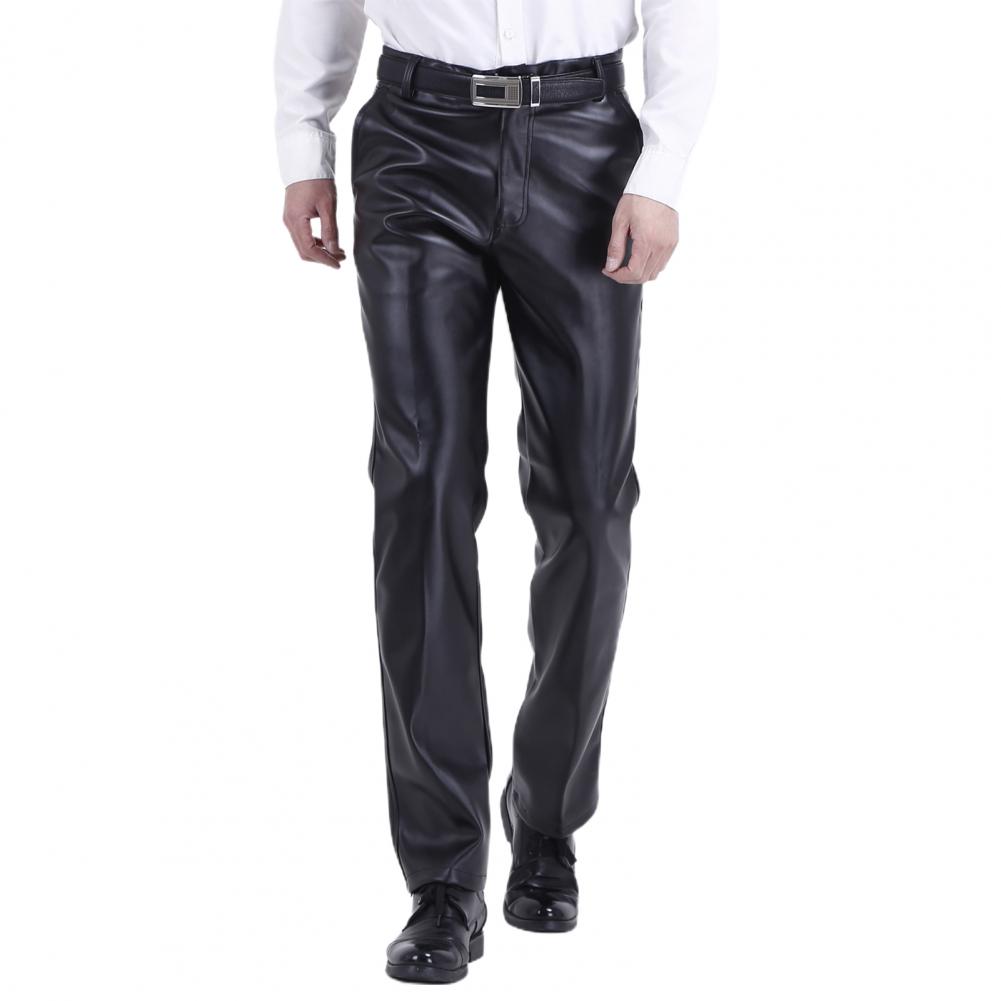 Description Picture 4 of itemSolid Color Men Trousers Regular Fit Men Pants Fashionable Men's Spring Autumn Pants High Waist Zipper Closure Regular or Skinny