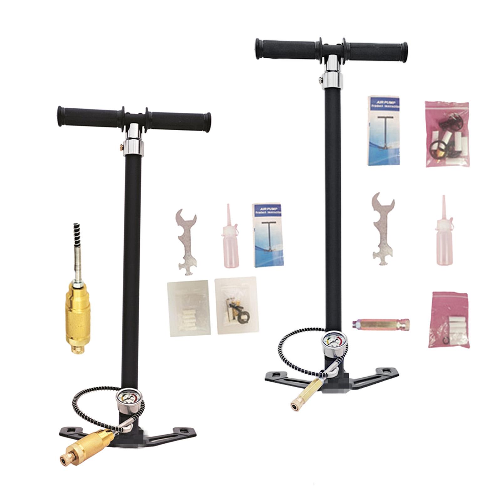 Portable High Pressure Shock Pump Aluminum Alloy Digital Gauge T-Handle Design Air Compressor Adapter 1pcs Pcp Mini