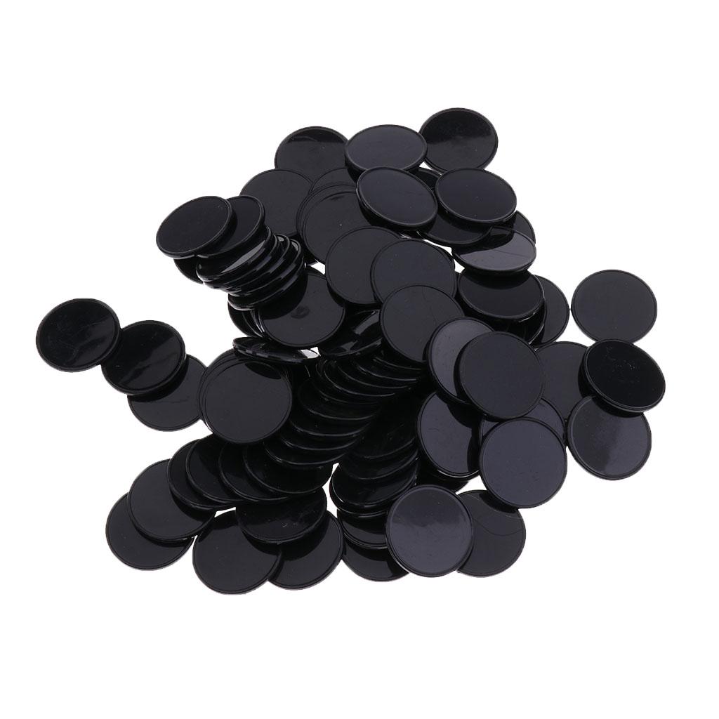 100 Pcs Plastic Poker Chips Bingo Board Games Markers Tokens Kids Counting Toy Family Club Party Supplies Black