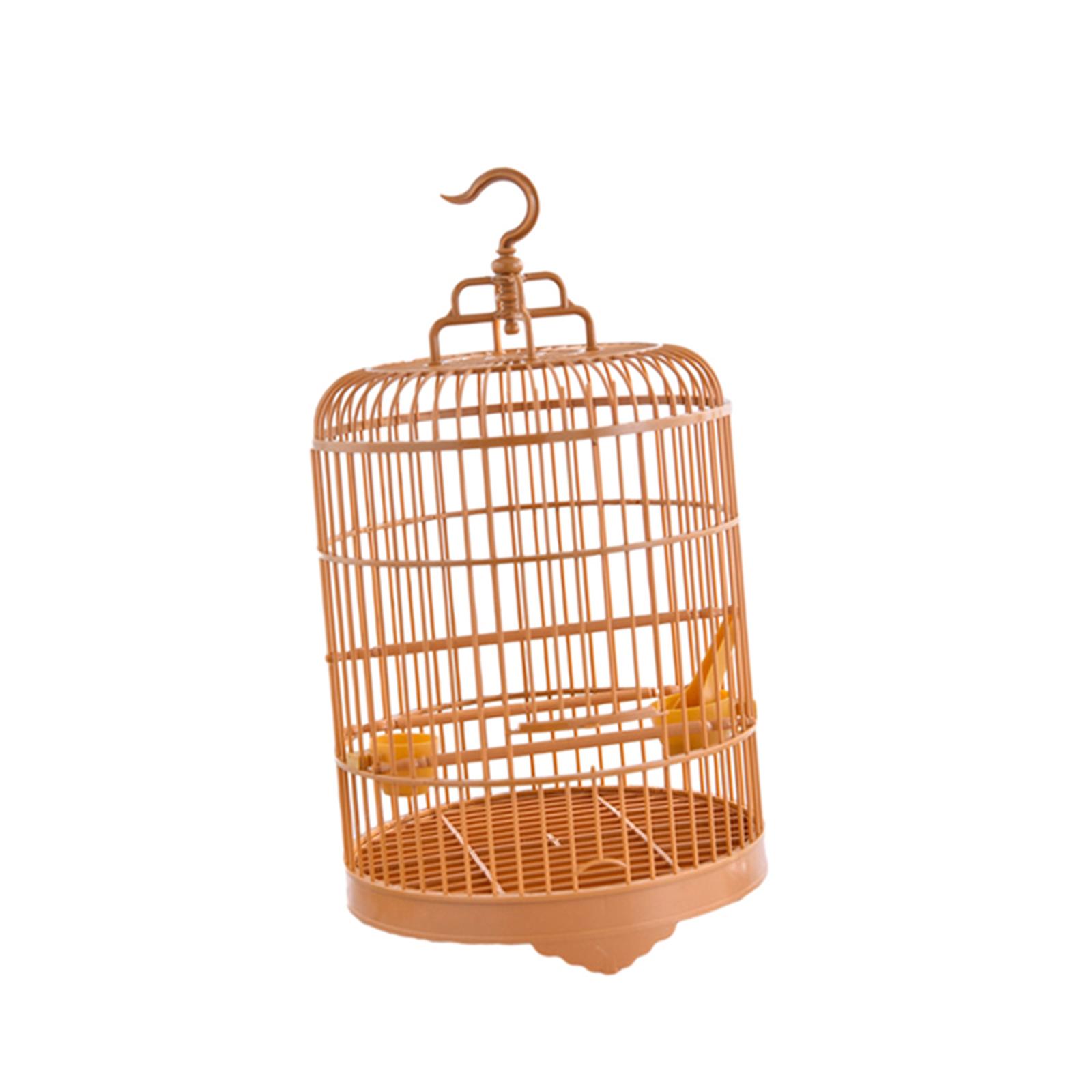 Bird Cage Parrot Stand Cage Bird Feeder with Hanging Hook Portable Round Bird