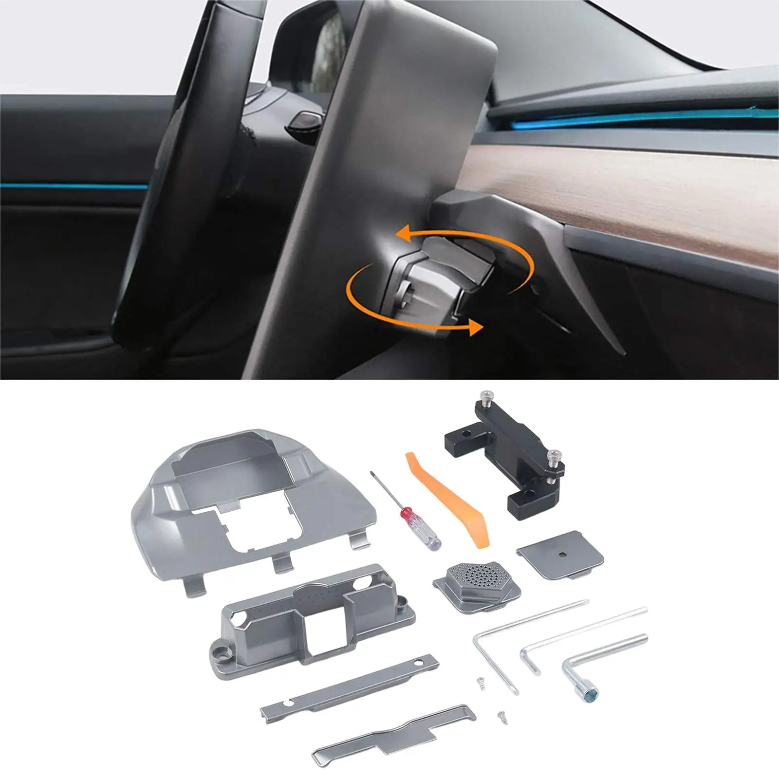 Screen Swivel Mount GPS Navigation Bracket Comfortable Durable for Tesla Model 3 2017-2022 Y 2020to 2021 Vehicle Auto Car