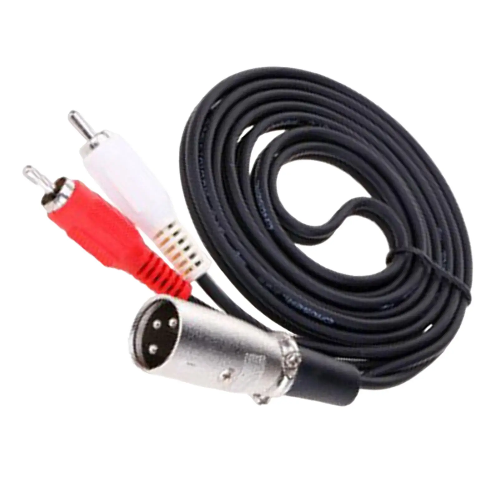 XLR 3 Pin Male to Dual RCA Male Plug Cable Adapter Mic Audio Speaker Y Splitter