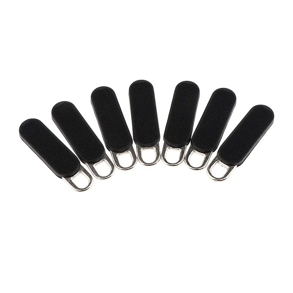 20 Pcs Black Zipper Tags  Puller Extension Zip Fixer for Backpacks Jackets Luggage Suitcases