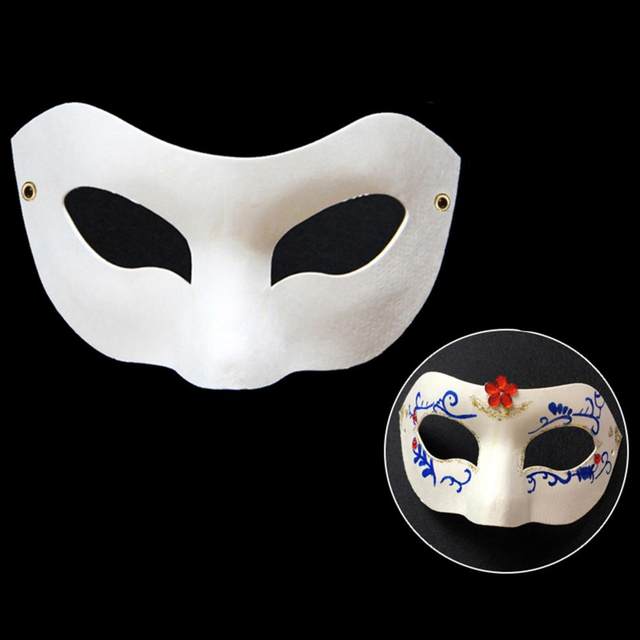 12PCS Paper DIY White Mask Full Face Opera Masquerade Mask