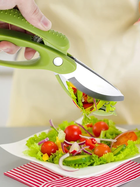 Salad Scissors for Chopped Salad, Salad Cutter Chopped Salad Tong Scissors for Salad Bowl and Cutter, Lettuce Chopper Salad Chopper Scissors