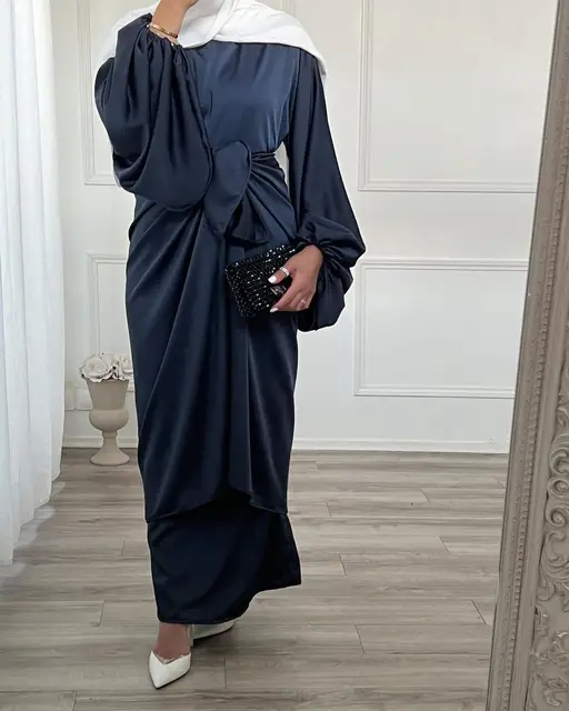 Plain Abaya Dress Muslim Women Modest Robe Islamic Clothing Dubai Turkey  Hijabi Outfits Casual Ramadan Eid Kaftan (No Scarf)