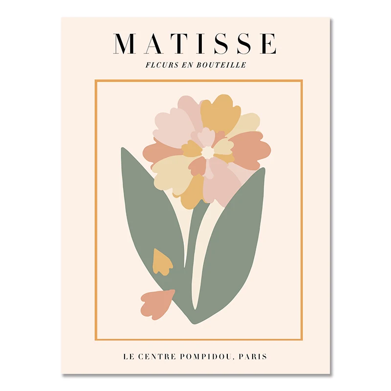 Carteles posters decorativos de línea Matisse, arte abstracto de