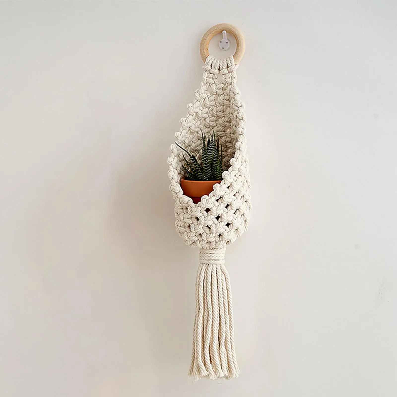 Boho Hanging Wall Vegetable Fruit Baskets Portable Woven Hanging Onion Basket for Garden Supplies Landscaping Office Wall Decor